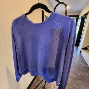 DKNY Sport Textured Blue Periwinkle Top Size L